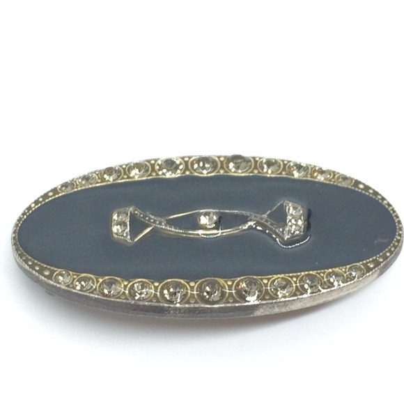 3/$30 VINTAGE 80S CATHERINE POPESCO FRANCE BROOCH BLACK ENAMEL RHINESTONES - Picture 9 of 12